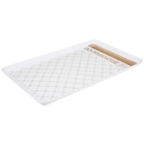 Plateau de Service Mélaminé "Gourmandise" 45cm Blanc
