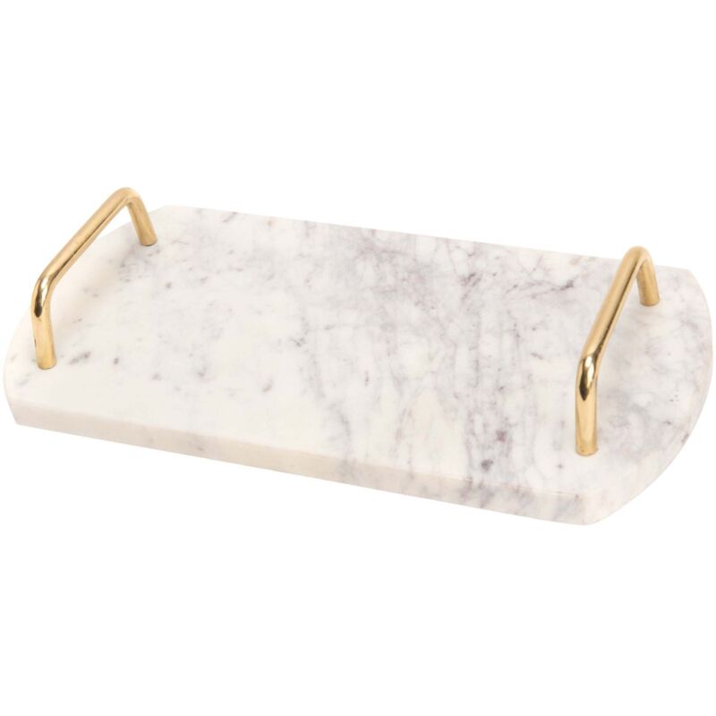 Plateau de service poignées en métal 30 x 15 cm