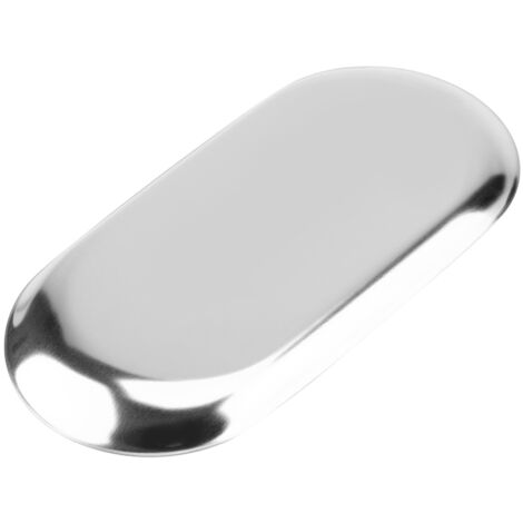 Plateau de Stockage Style Nordic Plateau en Acier Inoxydable pour Cosmétiques Bijoux Plateau pour Gâteaux Bureau (Silver S)