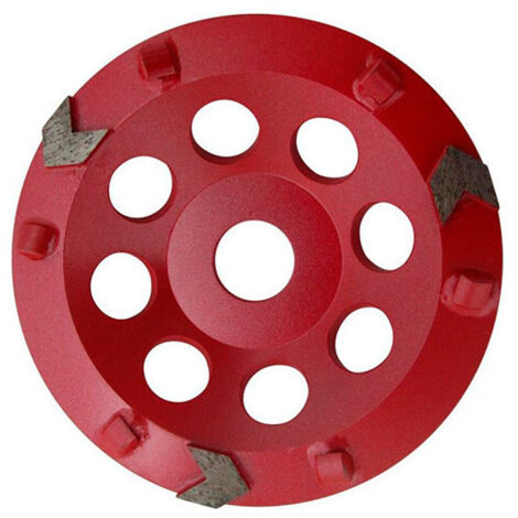 Plateau de Surfaçage PCD + 3 Segments RED GRINDER D.175 x 22,23 mm x 6 PKD 4 mm - Epoxy, Asphalte, Résine - Diamwood
