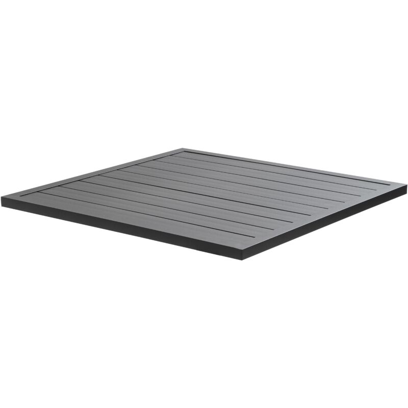 Plateau de table carré Cardiff en aluminium noir 60 cm pour pied Klipo