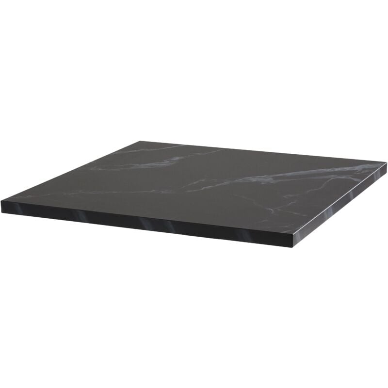 Oviala - Plateau de table carré stratifié 60 x 60 cm marbre noir Rivoli