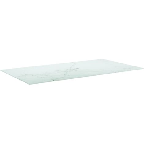 Plateau de table Design Moderne, Dessus de table de salle à manger, Blanc 120x65 cm 8 mm Verre trempé OIB4735E