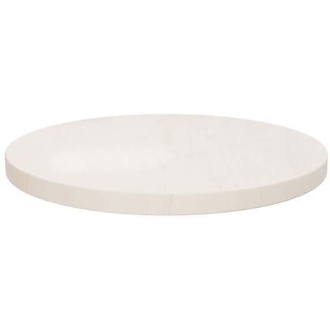 Plateau de table Design Moderne, Dessus de table de salle à manger, Blanc Ø40x2,5 cm Bois de pin massif OIB6463E