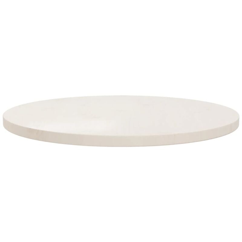 Plateau de table Design Moderne, Dessus de table de salle à manger, Blanc Ø60x2,5 cm Bois de pin massif OIB3611E
