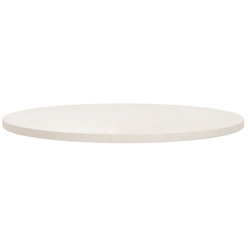 Plateau de table Design Moderne, Dessus de table de salle à manger, Blanc Ø80x2,5 cm Bois de pin massif OIB2042E