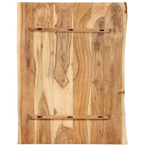 Plateau de table Design Moderne, Dessus de table de salle à manger, Bois d'acacia massif 80x(50-60)x2,5 cm OIB4518E