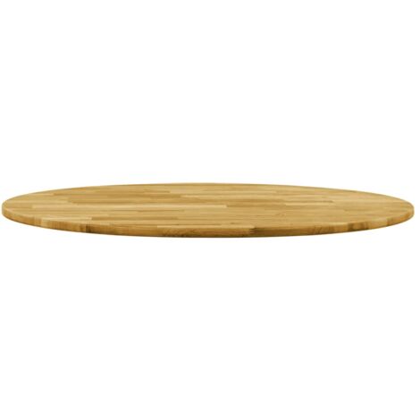 BONNEVIE Plateau de table Design Moderne, Dessus de table de salle à manger, Bois de chêne massif Rond 23 mm 600 mm OIB4293E