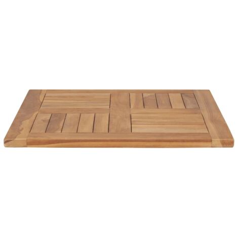 Plateau de table Design Moderne, Dessus de table de salle à manger, Bois de teck solide 60x60x2,5 cm OIB9445E