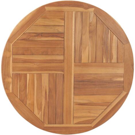 Plateau de table Design Moderne, Dessus de table de salle à manger, Bois de teck solide Rond 2,5 cm 90 cm OIB2450E