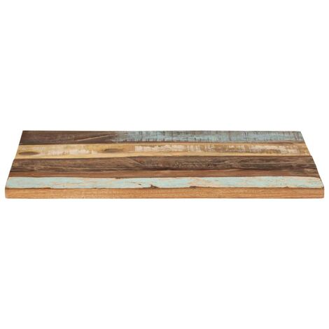 Plateau de table Design Moderne, Dessus de table de salle à manger, rectangulaire 60x70 cm 25-27 mm Bois récupéré OIB4334E - Multicolore