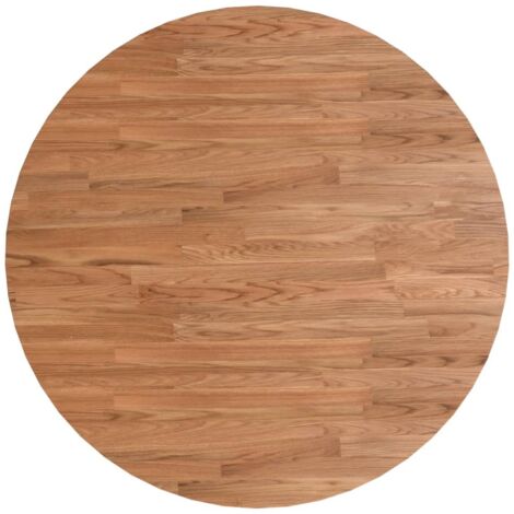Plateau de table Design Moderne, Dessus de table de salle à manger, rond Marron clair Ø70x1,5 cm Bois chêne traité OIB6174E