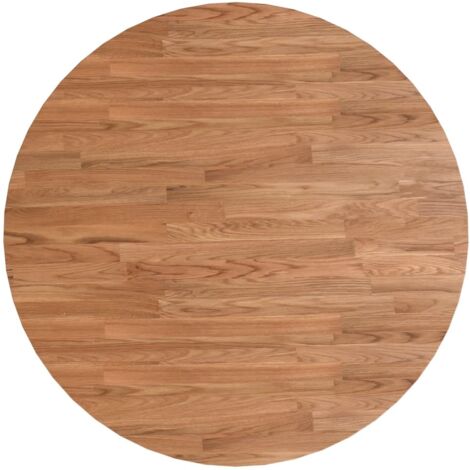 Plateau de table Design Moderne, Dessus de table de salle à manger, rond Marron clair Ø80x1,5 cm Bois chêne traité OIB8333E