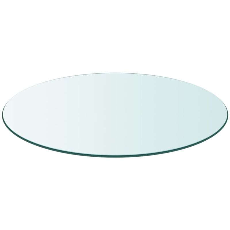 Plateau de table Design Moderne, Dessus de table de salle à manger, ronde en verre trempé 700 mm OIB4267E - Transparent