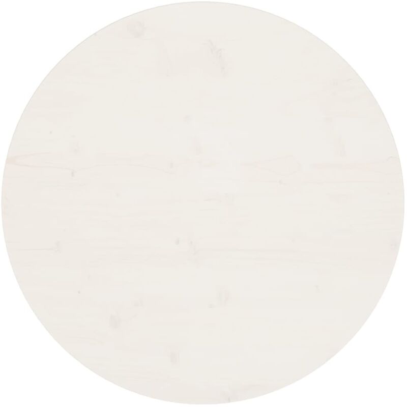 Plateau De Table Dessus de table Blanc Ø70x2,5 cm Bois de pin massif 12638