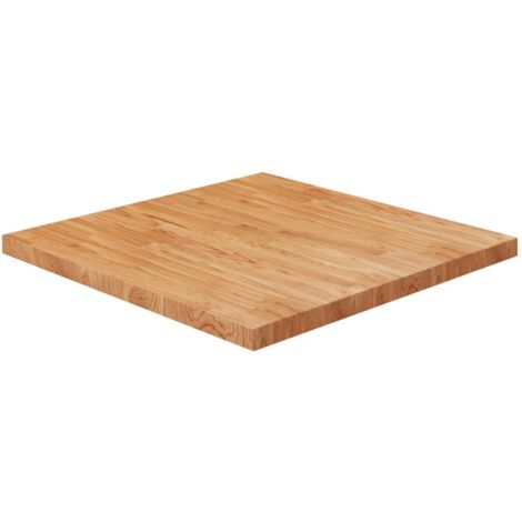 Plateau De Table Dessus de table carré Marron clair 80x80x4cm Bois chêne traité 83338