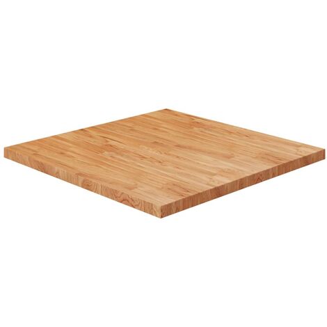 Plateau De Table Dessus de table  carré Marron clair 90x90x4cm Bois chêne traité 48935