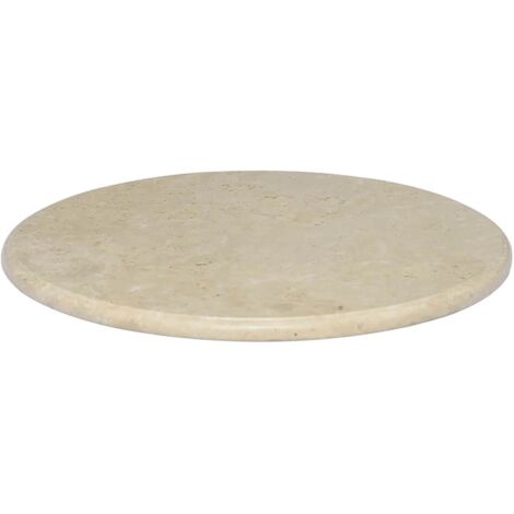 Plateau De Table Dessus de table Crème Ø60x2,5 cm Marbre 21099