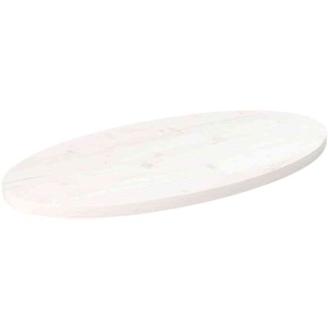 Plateau De Table Dessus de table Moderne blanc 70x35x2,5 cm bois de pin massif ovale 32070