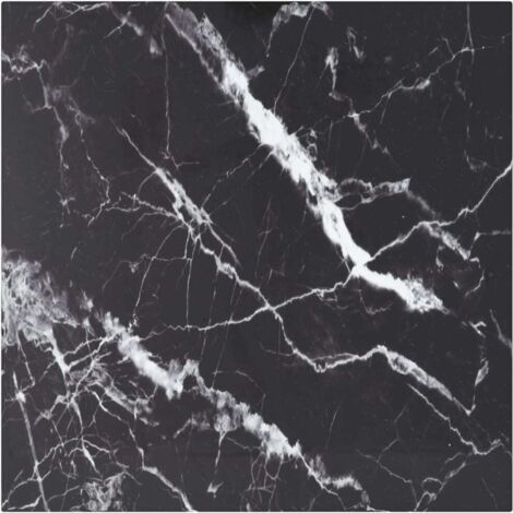 Plateau De Table Dessus de table  Noir 50x50 cm 6mm Verre trempé et design marbre 90299