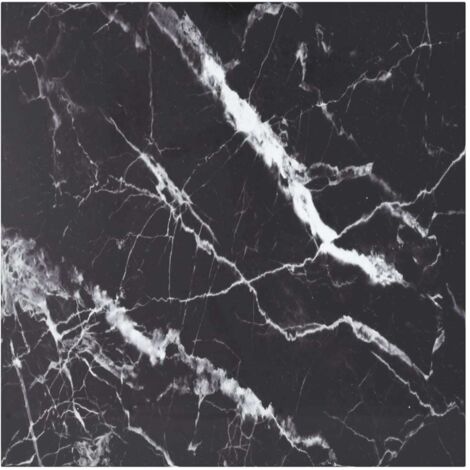 Plateau De Table Dessus de table  Noir 80x80 cm 6mm Verre trempé et design marbre 91811
