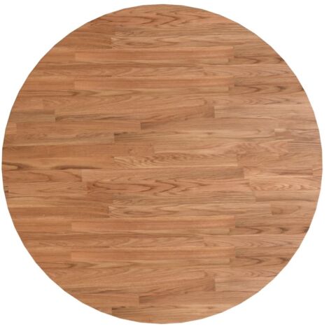 Plateau De Table Dessus de table  rond Marron clair Ø90x1,5 cm Bois chêne traité 53466
