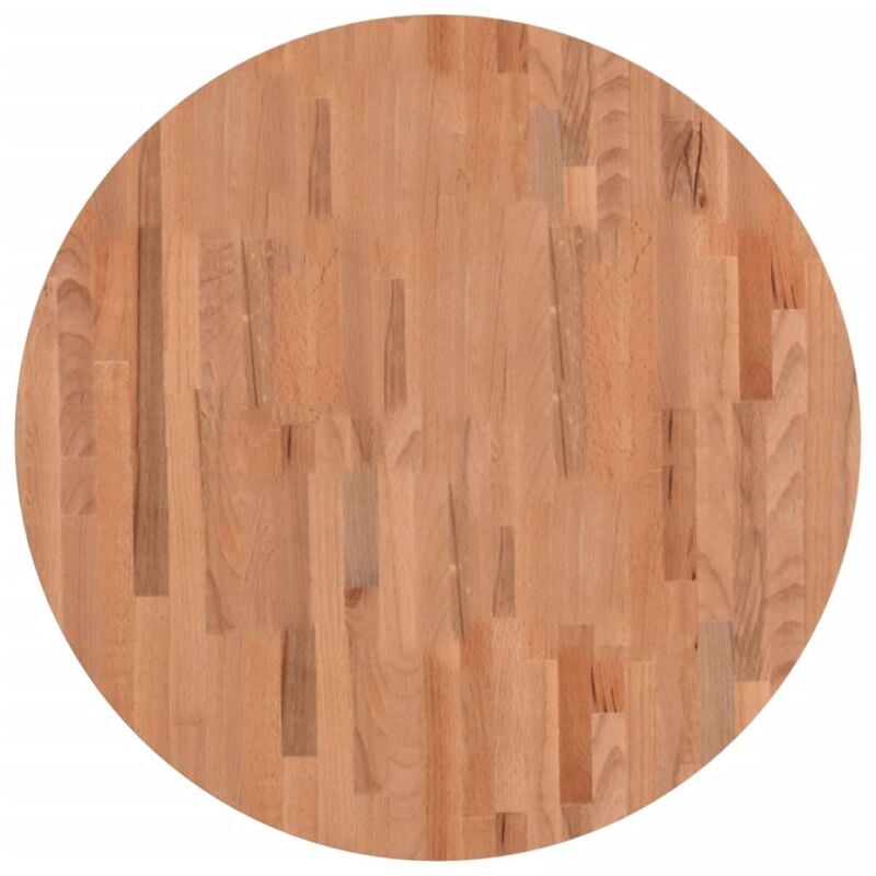 Plateau De Table, Dessus de Table, Table à manger Ø80x4 cm rond bois massif de hêtre PJQW99611 Maisonchic