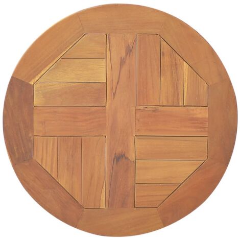 Plateau De Table, Dessus de Table, Table à manger Bois de teck solide Rond 2,5 cm 40 cm PJQW40602 DESIGN IN