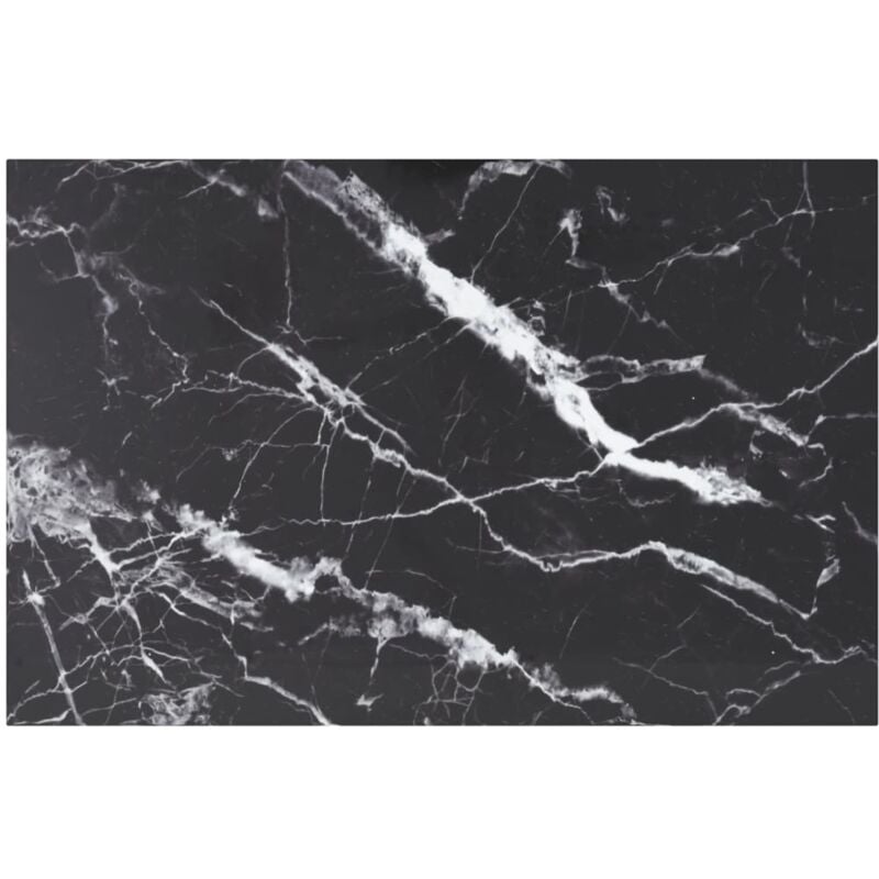 Plateau De Table, Dessus de Table, Table à manger noir 100x62 cm 8 mm verre trempé design marbre CON425162 design in