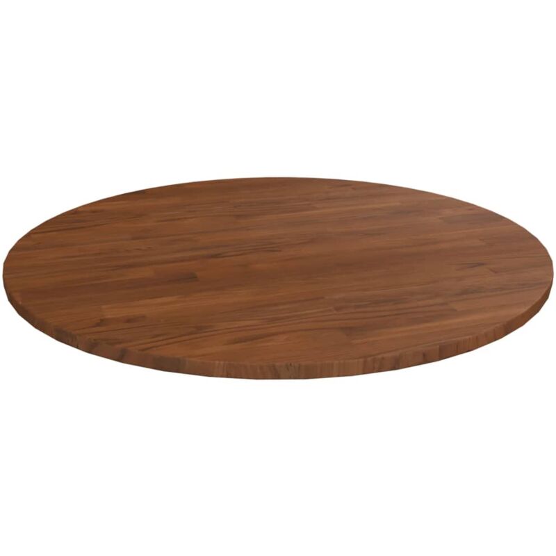 Plateau De Table, Dessus de Table, Table à manger rond Marron foncé Ø70x1,5cm Chêne massif traité CON665579 design in