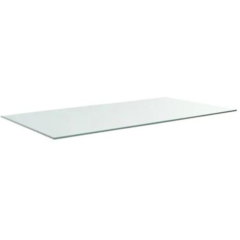 Plateau de table en verre trempé 130 x 60 cm – Transparent – Épaisseur 1 cm – Bords polis pour finition élégante – Meubletmoi