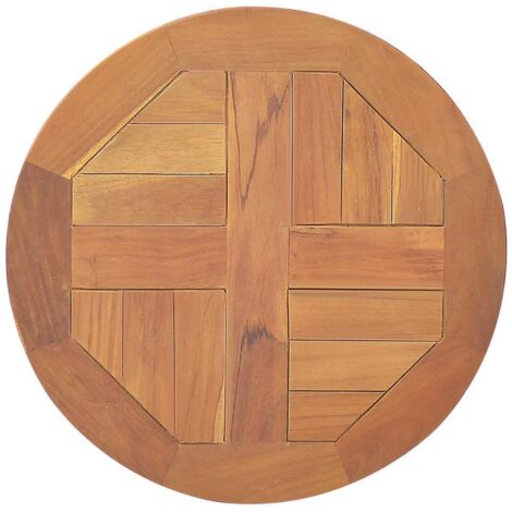 Plateau De Table Plan de travail - Bois de teck solide Rond 2,5 cm 40 cm BV208533 - BonneVie