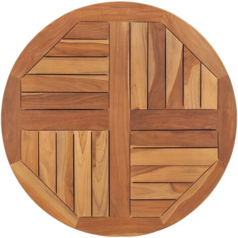 Plateau De Table Plan de travail - Bois de teck solide Rond 2,5 cm 70 cm BV446516 - BonneVie