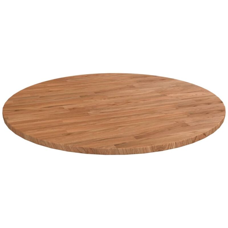 Plateau De Table Plan de travail - rond Marron clair Ø90x1,5 cm Bois chêne traité BV318301