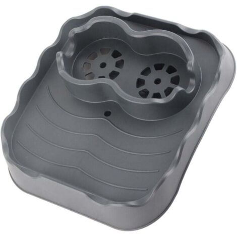 Plateau de Table pour jacuzzi avec trous de drainage, antidérapant, réglable, Table d'appoint pour piscines, baignoire SPA, gris