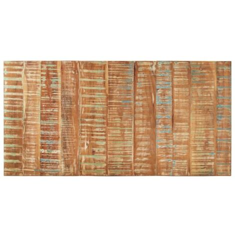 Plateau de table rectangulaire (60 x 120 cm, 15-16 mm d'épaisseur) en bois recyclé, idéal pour les tables à manger, les cuisines ou les bureaux. Design élégant. Référence : 112226