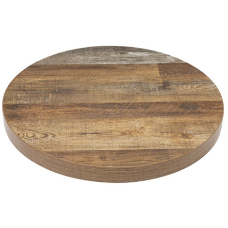 Plateau de Table Rond 600 mm - Effet Bois Vielli - Bolero