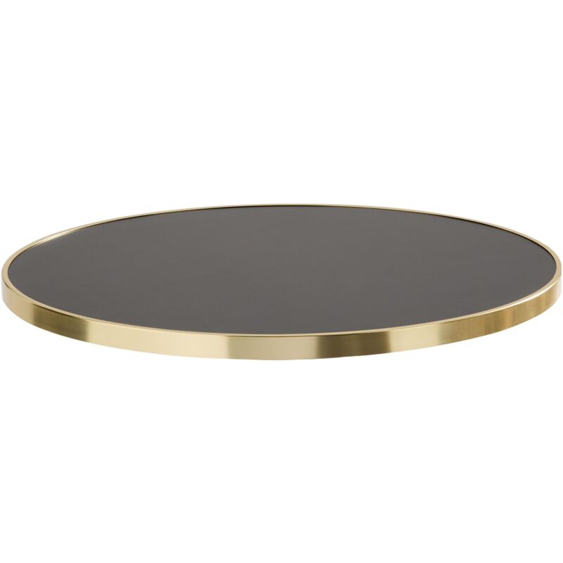 Plateau de table rond noir avec cerclage doré 60 cm Montmartre