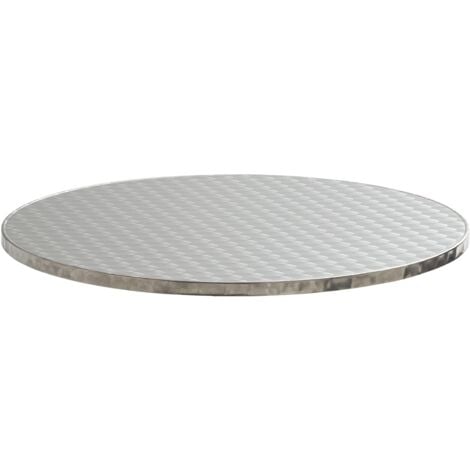Plateau de table rond en aggloméré et en inox Ø60 cm