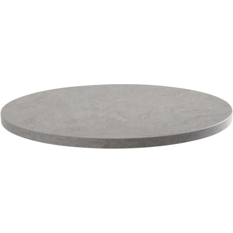 Oviala - Plateau de table rond en mélaminé 60 cm béton ciré Rivoli