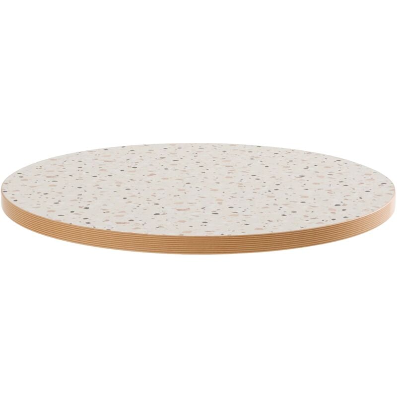 Plateau de table rond en mélaminé 60 cm terrazzo Rivoli