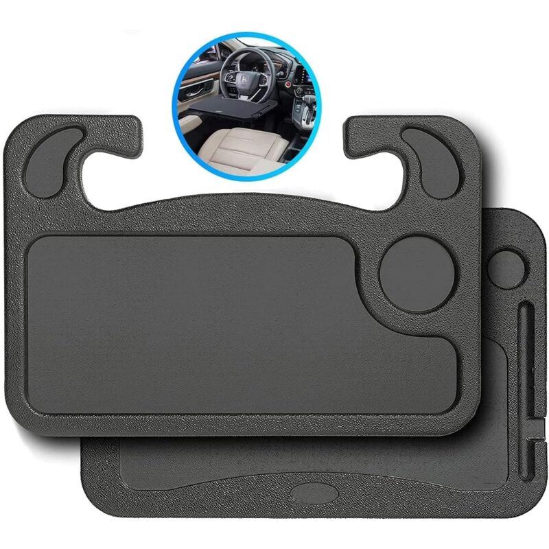 Plateau de Volant de Voiture, Double-Face Plateau Repas Voiture, Portatif Bureau de Volant de Voiture, Table de Volant de Voiture pour Les Repas, La