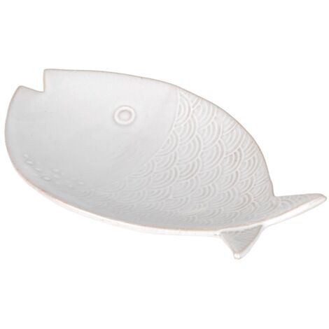 Plateau décoratif en céramique blanche style marin, idéal pour la décoration intérieure et comme cadeau original.