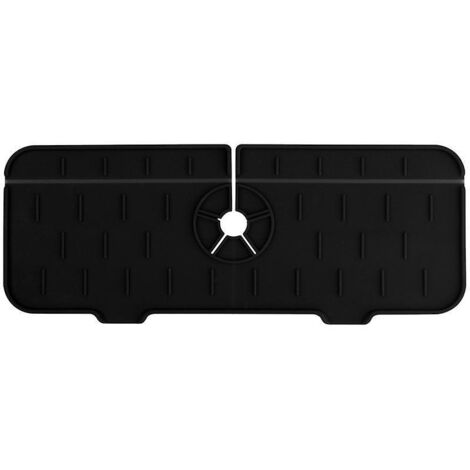 plateau D'gouttage Pour Poigne De Robinet (noir), Tapis En Silicone Pour Robinet D'vier, Tapis De Schage, Cuisine, Salle De Bain, Salle  Manger Ta