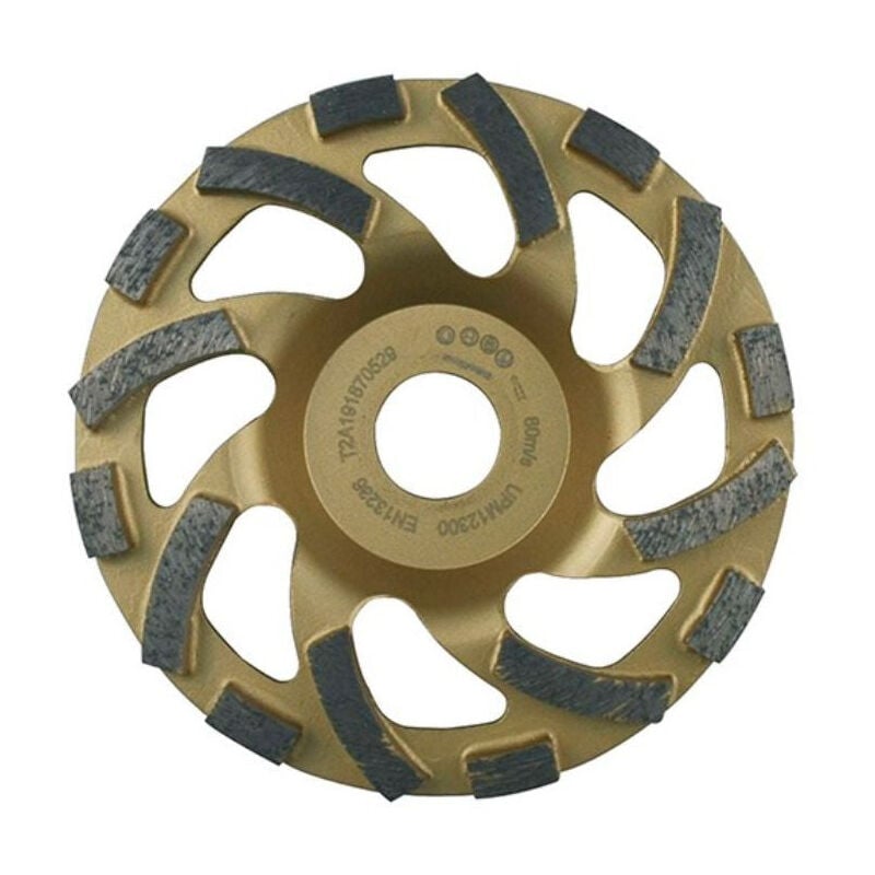 Plateau diamant Leman 1500125 - Segments virgules - Béton/Granit - 125x22,23x6,5mm