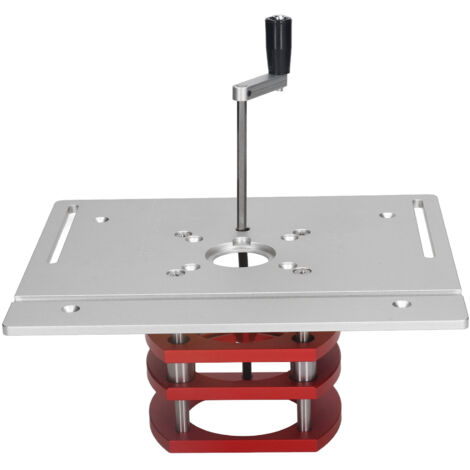 Plateau d'Insertion pour Table de Sciage avec Système de Levage Manuel pour Défonceuse - Argenté
