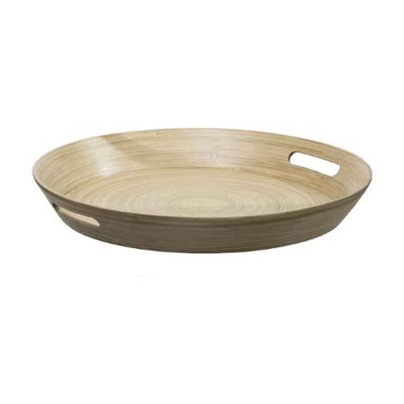 Five Simply Smart - Plateau en Bambou Laqué Rond 'Bicolore' 42cm Naturel