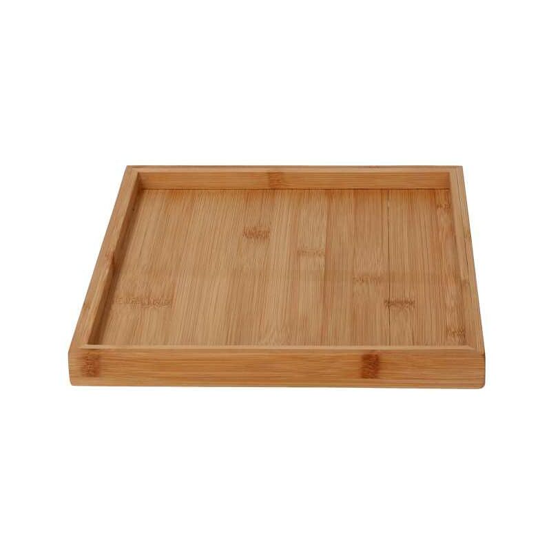 Plateau en bambou naturel carré 25x25x2,5 cm