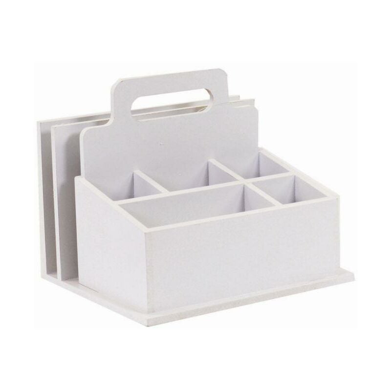 Plateau en bois blanc avec 7 compartiments cm25x21h21,5