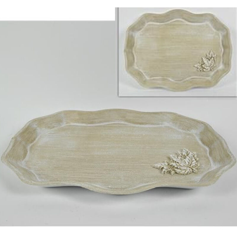 Plateau En Bois Clair Style Shabby Chic, Décoration De Cuisine Avec Fleur En Relief